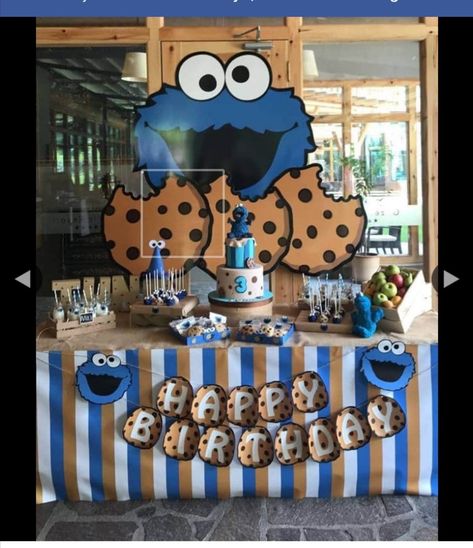 Cookie Monster 1st Birthday Backdrop, Diy Cookie Monster Decorations, Cookie Monster Balloon Arch, Cookie Monster Backdrop, Cookie Monster Decorations, Monster Balloons, Monster Room, Cookie Monster Birthday Party, Monster Baby Showers