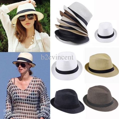 Wholesale Stingy Brim Hats - Buy S5Q Unisex Fedora Trilby Gangster Cap Summer Beach Sun Straw Panama Hats AAACBE, $6.13 | DHgate Panama Hat Outfit, Academic Fashion, Panama Style, Straw Panama Hat, Korean Style Women, Embroidery Caps, Stem Challenge, Dropshipping Store, Summer Cap