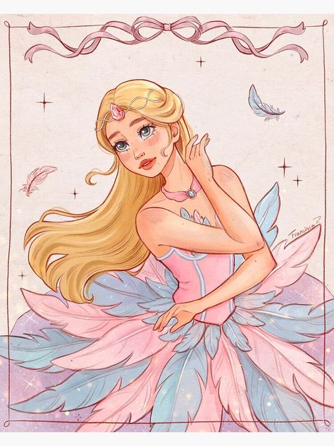 Barbie Paintings, Barbie Artwork, Barbie Fever, Barbie Painting, Barbie Wallpaper, Barbie Swan Lake, Princesas Disney Anime, Barbie Art, Barbie Drawing