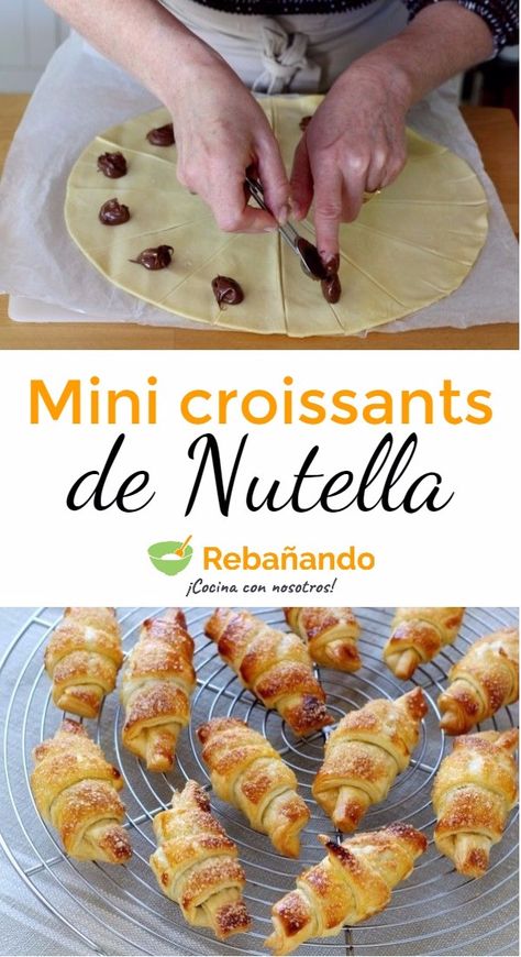 Una gran receta para los más pequeños de la casa. Usaremos la masa para croissant lista. Así haremos un postre rápido y fácil. ¡Aquí vamos! Mini Nutella, Mini Croissant, Mini Croissants, Homemade Taco Seasoning, Cake Ingredients, Mini Desserts, Easy Desserts, Cooking Time, Sweet Recipes