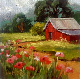 Paintings Acrylic, Barn Painting, Barn Art, Landscape Paintings Acrylic, Red Barn, Painting Class, Hill Country, Pictures To Paint, Painting Projects