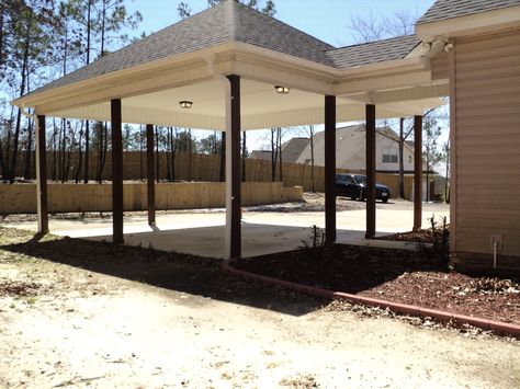 Carport Ideas Attached To Mobile Home, Open Carport Attached To House Side, Carport With Breezeway Covered Walkway, Carport With Walkway To House, Carport Addition To Back Of House, Side Carport Addition, 2 Car Carport Ideas Attached To House, Carport Off Side Of House, Add Carport To Side Of House