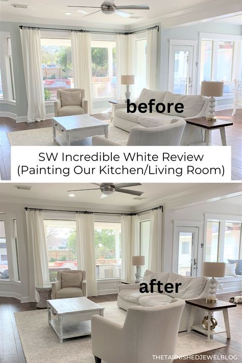 Sherwin Williams White Grey Paint Colors, Sherwin Williams Windfresh White, Elder White Sherwin Williams Living Room, Sherwin Williams Incredible White Walls, Incredible White Sherwin Williams Walls, Sw Incredible White Walls, Valspar Paint Colors Neutral Living Rooms, Everyday White Sherwin Williams, Ibis White Sherwin Williams