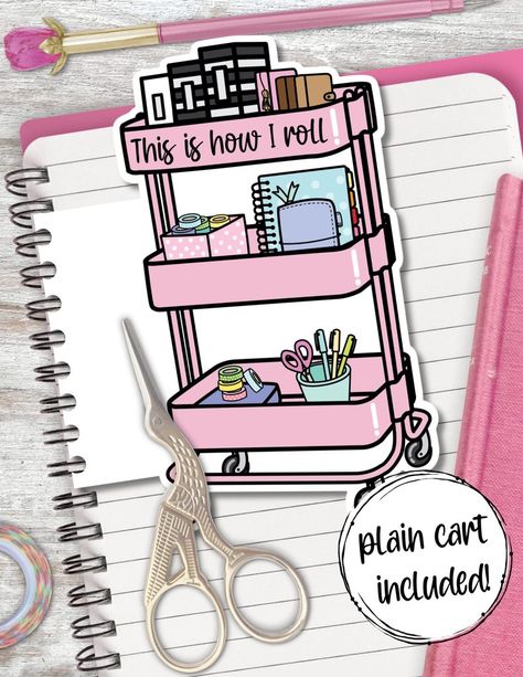 Pink Planner Cart Printable Planner Tab Divider Page Marker Die Cut Planner Cart, Happy Planner Printables, Planner Tabs, Pink Planner, Spiral Planners, Planner Dividers, Planner Tips, Craft Planner, Mini Happy Planner