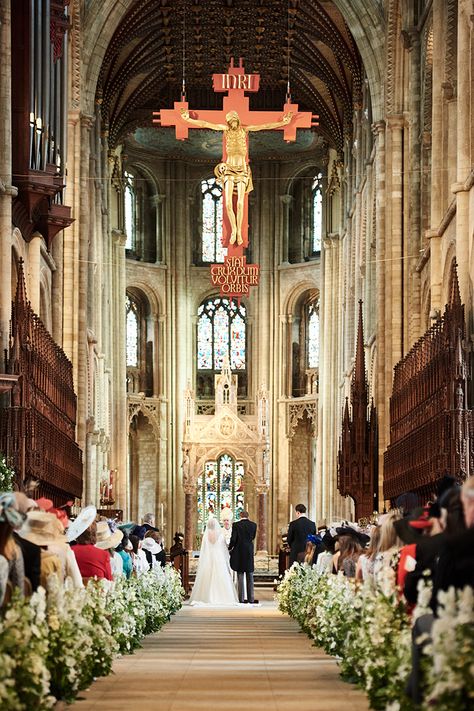 Phillipa Lepley, Peterborough Cathedral, Liverpool Cathedral, Wedding Dress Cover, Church Wedding Ceremony, Church Wedding Decorations, Cathedral Wedding, Church Flowers, Catholic Wedding