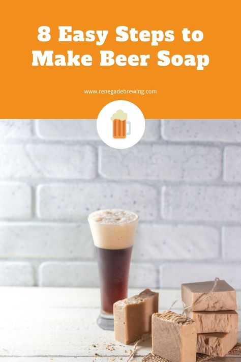 8 Easy Steps to Make Beer Soap 1 Cold Process Beer Soap Recipes, Beer Soap Recipe Cold Process, Beer Soap Recipe, Cold Process Soap Designs, Homemade Body Wash, Goat Soap, Easy Soap Recipes, Diy Soaps, Brewery Design