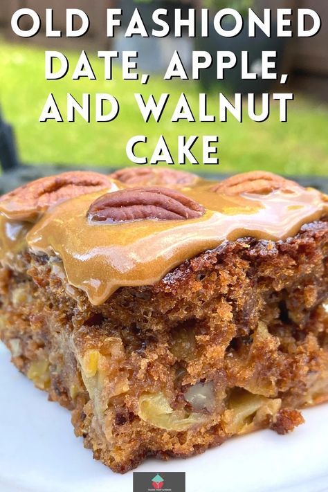 Apple And Walnut Cake Recipe, Date Apple Cake, Date And Walnut Slice, Apple Walnut Loaf Cake, Date And Apple Cake, Apple Date Cake, Apple Date And Walnut Cake, Date Cake Healthy, Recipe For Dates