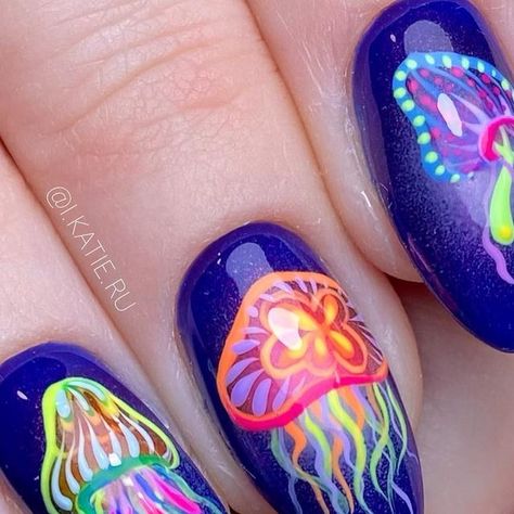 Jellyfish Nails, Go With The Flow, Nails 2024, Jellyfish, Nail Inspo, Hair And Nails, I Saw, Different Styles, Nail Designs