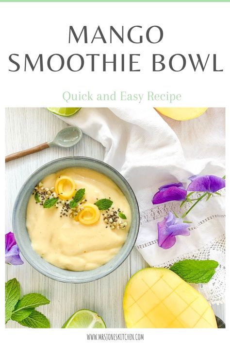 Smoothie Bowl No Banana, Smoothie Bowl Without Banana, Easy Vegan Breakfast, Mango Lassi Recipes, Mango Smoothie Bowl, Refreshing Breakfast, Vegan Breakfast Easy, Healthy Breakfast Bowls, Healthy Vegan Breakfast