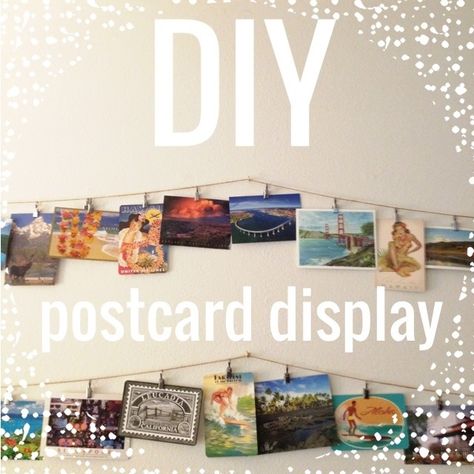 Postcards On Wall, Vintage Postcard Display, Display Postcards, Display Clothes, 2023 Decor, Mural Diy, Postcard Display, Diy Postcard, Postcard Wall