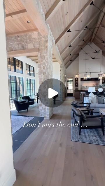 A walk through the kitchen and main family room of our #threefallsproject - oh and don’t miss the secret room!! 🤍🤍

Build @splitrockcustomhomes and @grovehomesutah
Arch @stevetiek Gable Back Porch, Fabulous Homes, Interior Stair Railing, Tennessee House, Becki Owens, Secret Room, Interior Stairs, Barn Style House, Wood Tones