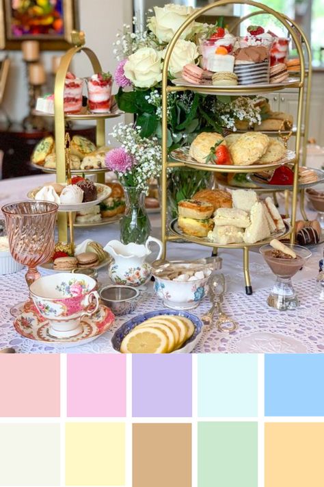 Party Moodboard, Tea Party, Color Palette, Tea, Color