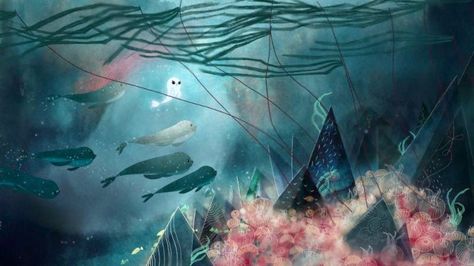 Tom Moore. Adrien Merigeau. Song of the Sea. 2014. Folklore Stories, Cartoon Saloon, Thesis Inspiration, Tom Moore, Sea Artwork, Jellyfish Craft, Song Of The Sea, Irish Sea, Sea Art