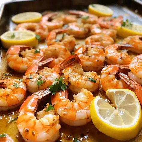 Lemon Butter Baked Shrimp - Life with Susan Buttermilk Shrimp, Shrimp Recipe Ideas, Shrimp And Potatoes, Lemon Butter Shrimp, Pumpkin Custard, Classic Lasagna, Lemon Blueberry Muffins, Beet Recipes, Making Homemade Pizza