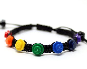 Lego Bracelet, Lego Crafts, Gay Pride Bracelet, Lego Jewelry, Diy Lego, Lego Gifts, Homemade Bracelets, Lego Diy, Lego Activities