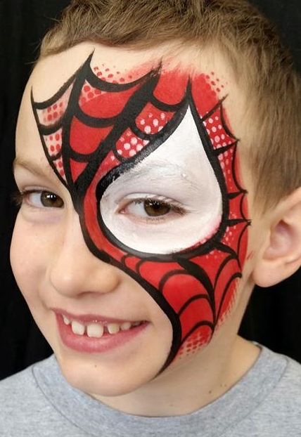 Please click on a picture to view a larger version. The following are just examples of what we can do. We can paint almost any design. Superhero Face Painting, Face Painting For Boys, Halloweenský Makeup, Girl Face Painting, Spiderman Face, Face Painting Easy, Kids Face Paint, Body Suit Tattoo, Simple Face