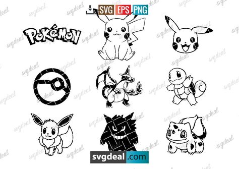 Pokemon Cricut Free, Pokemon Cricut Projects Free, Pocket Svg Free, Pokemon Silhouette Svg, Svg Pokemon Free, Gaming Svg Free, Free Pokemon Svg Files For Cricut, Pokemon Svg Free Cricut, Pokémon Cricut