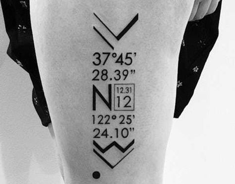 Commemorate Your First Meeting is listed (or ranked) 4 on the list 27 of the Most Amazing Number Tattoos, Ever Ben Volt Tattoo, Andrew Tattoo, 2spirit Tattoo, Coordinates Tattoo, Tatuagem Masculina Pequena, Number Tattoos, Famous Tattoos, Парные Тату, Geniale Tattoos