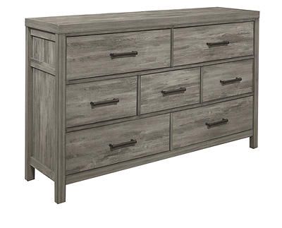 Dressers | Furniture Row® Rustic Style Bedroom, Bar Hardware, Storage Bed Queen, Grey Dresser, King Storage Bed, Winter Furniture, 7 Drawer Dresser, Rowe Furniture, King Bedroom Sets