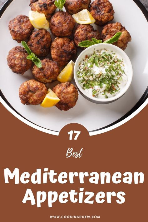 There's nothing quite like a good appetizer to get your taste buds tingling. So, we've gathered 17 of the most delicious, easy Mediterranean appetizers worth trying and serving at your next party! Greek Chicken Appetizer, Mediterranean Diet Appetizer Recipes, Mediterranean Diet Appetizers, Mediterranean Apps, Mediterranean Party Food, Mediterranean Tapas, Greek Chicken Kebabs, Good Appetizer, Mediterranean Appetizers