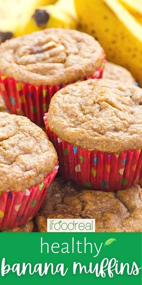 Healthy Banana Muffins with applesauce, whole wheat or spelt flour, and no sugar. Moist, delicious, easy and kids love these healthy muffins. They're easy to prepare with ripe bananas and pantry staples. Perfect for breakfast today or a snack tomorrow. You can even meal prep these for the freezer! Healthy Banana Muffins With Applesauce, Banana Muffins With Applesauce, Meditterean Diet, Muffins With Applesauce, Banana Applesauce Muffins, Banana Yogurt Muffins, Banana Muffin Recipe Healthy, Healthy Banana Muffins, Applesauce Muffins