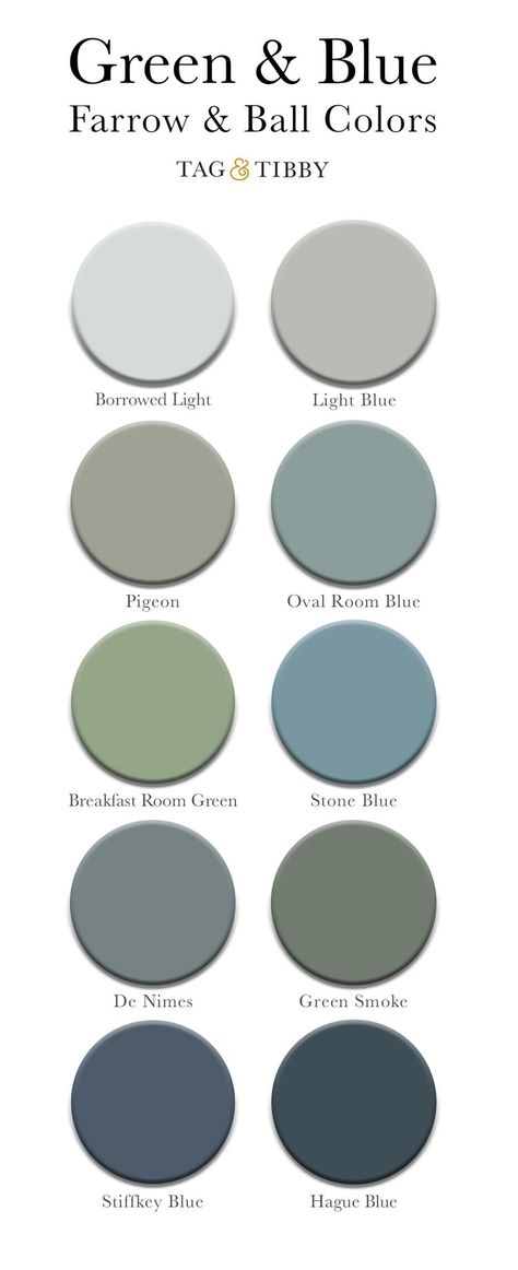 Farrow And Ball Colour Pallet, Chinese Blue Farrow And Ball, Blue And Green Interior Colour Palettes, Blue Green Lounge, Green And Blue Paint Palette, Farrow And Ball Exterior Paint Colours, Blue Green Exterior Paint Colors, Farrow And Ball Exterior House Colors, Farrow And Ball Dining Room