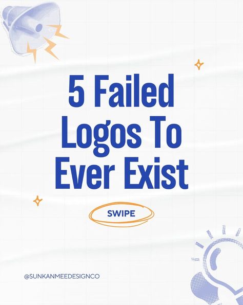 Failed logos are logos that fail to do their job, which is identification of their respective brand. Mostly when a logo fails happen it's because the designs are too forced. Here are some characteristics of failed logos; • Confusing graphics • Illegible fonts • Misleading captions • Clumsy designs • Controversial designs . . If you find it helpful, follow me @sunkanmeedesignco for more content like this. . . . #sunkanmeedesign #smallbusinessbranding #brandbehavior #marketingstrategy #sav... Bad Logos Examples, Logo Fails, Bad Logo Design, Bad Logos, Examples Of Logos, Small Business Branding, Brand Development, Design Strategy, Brand Building