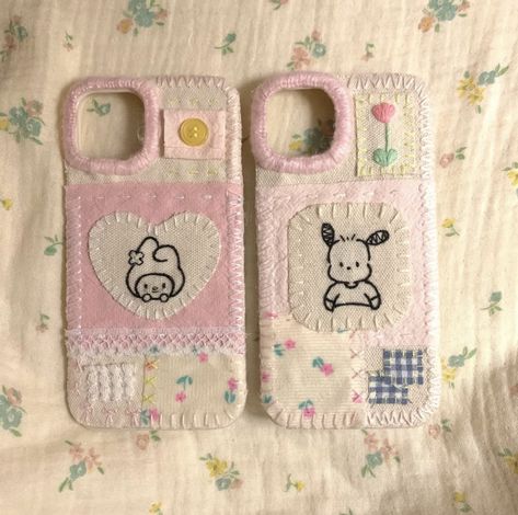 Sew Phone Case, Iphone Case Handmade, Felt Phone Cases, Felt Phone, Scrap Fabric Crafts, Scrap Fabric, Diy Phone, Diy Phone Case, Diy Embroidery