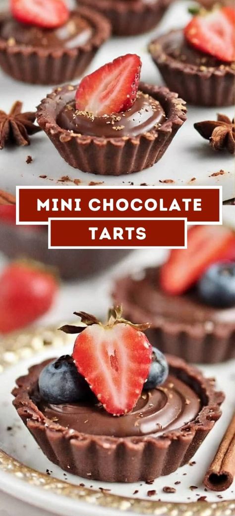 Chocolate Mini Tarts, Mini Tarts Recipe, Mini Chocolate Tarts Recipe, Chocolate Tarts Mini, Chocolate Tart Recipe, Mini Tart Recipes, Baking Weights, Chocolate Tarts, Chocolate Tarts Recipe