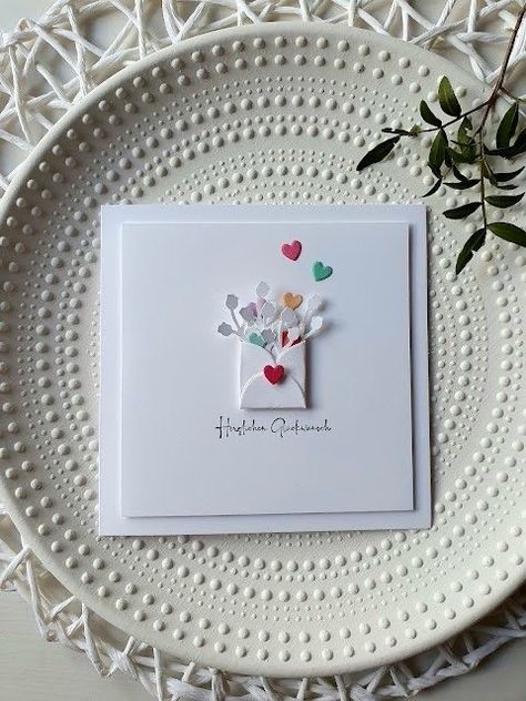 Card Decoration Ideas, Congratulations Cards Handmade, Handmade Greeting Card Designs, Diy Mother's Day, Card Decoration, Wedding Cards Handmade, Beautiful Handmade Cards, Birthday Cards Diy, Mother's Day Card