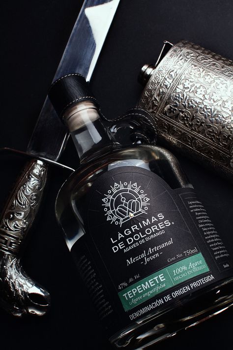 Lágrimas de Dolores – Mezcal | Dieline - Design, Branding & Packaging Inspiration Tequila Labels, Mezcal Brands, Tequila Agave, Vodka Labels, Creative Typography Design, Rum Bottle, Bottle Design Packaging, Alcohol Packaging, Dirty Martini