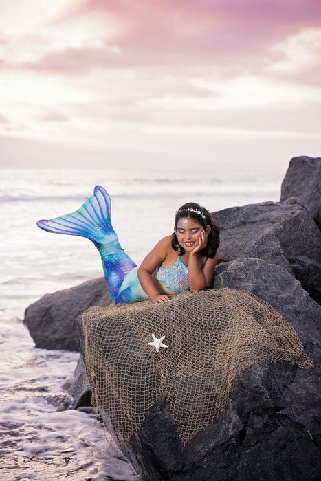 Mermaid Photoshoot Kids, Mermaid Shoot Ideas, Toddler Mermaid Photoshoot, Mermaid Photography Photo Shoots, Infant Mermaid Photoshoot, Mermaid On Rock Photography, Maternity Photography Beach, Natural Newborn Photography, Imperial Beach