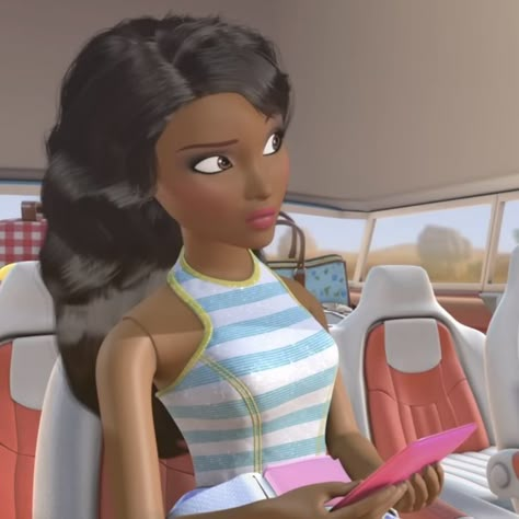 Nikki Barbie Life In The Dream House, Nicki Barbie Life In The Dream House, Niki Barbie Life In The Dream House, Barbie Life In The Dreamhouse Nikki, Barbie Life In The Dreamhouse Pfp, Barbie Life In The Dreamhouse Icons, Black Barbie Pfp, Black Barbie Aesthetic, Delancy Devin