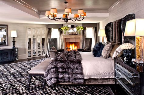 Peek Inside Kris Jenner's California Mansion - The Master Bedroom  - from InStyle.com Unique Bedroom Design, Glam Bedroom, Luxury Bedroom Design, Sanctuary Bedroom, Luxury Bedroom Master, Elegant Bedroom, Kris Jenner, Master Bedrooms Decor, Decor Minimalist