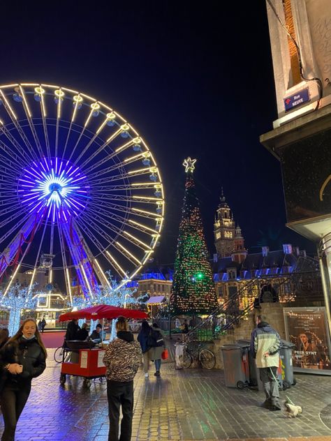 Lille France Christmas Market, Lille France Christmas, Lille Photo Ideas, Sto Insta, France Snow, France Landscape, Grand Place, Lille France, Euro Summer