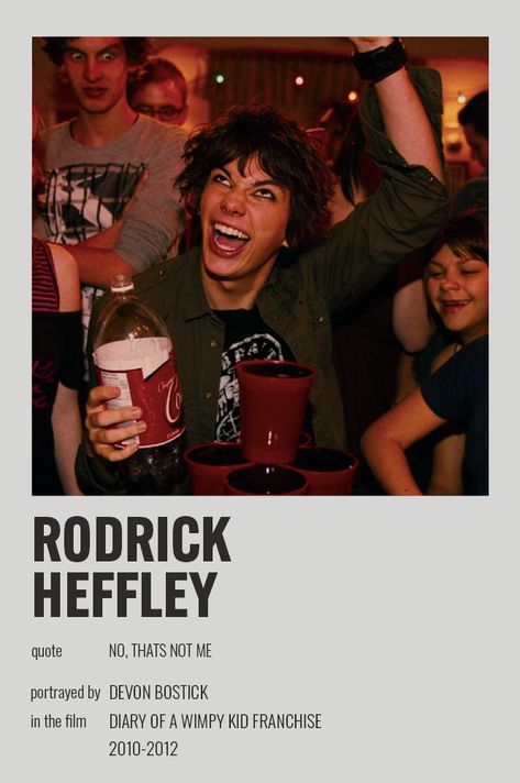 Rodrick Heffley Poster, Rodrick Heffley Wallpaper, Rodrick Rules, Rodrick Heffley, Devon Bostick, Iconic Movie Posters, Film Posters Minimalist, Wimpy Kid, Ideal Boyfriend