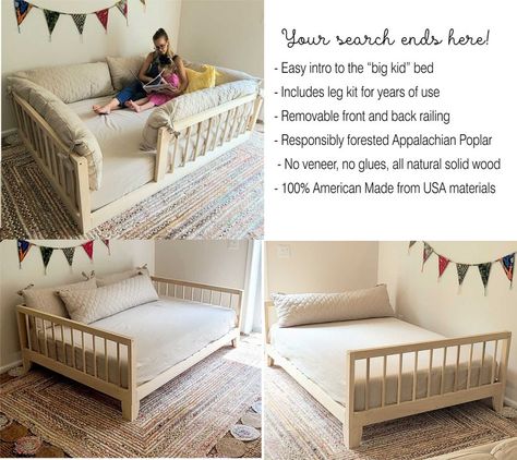 Raised Bed Frame, Twin Floor Bed, Montessori Floor Bed, House Beds For Kids, Toddler Floor Bed, Kid Bed, House Frame Bed, Montessori Bed, Big Kid Bed