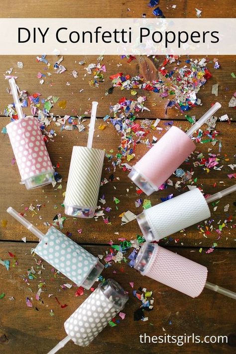 New Years Poppers For Kids, New Years Poppers Diy, How To Make A Confetti Popper, Diy Poppers, Diy Party Poppers, Diy New Years Party, New Year's Eve Crafts, Kids New Years Eve, Confetti Poppers