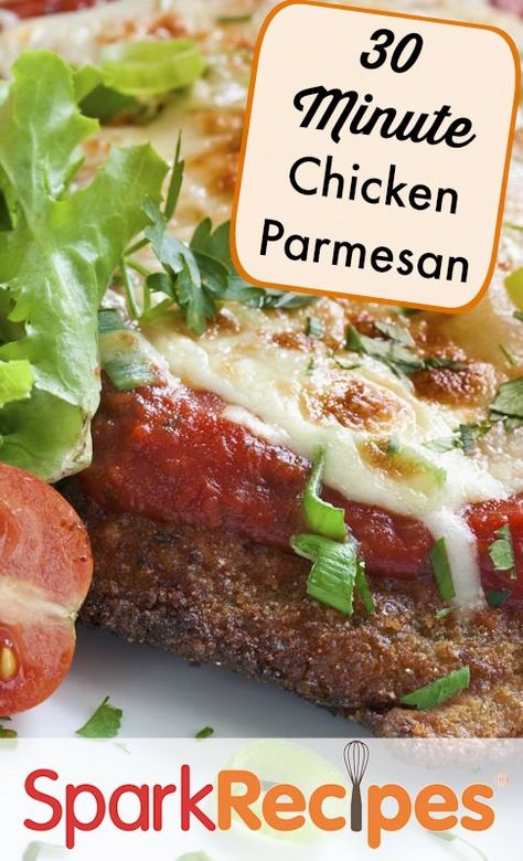 Breaded Chicken Parmesan Recipe Breaded Chicken Parmesan Recipe, Spark People Recipes, Healthy Grilled, Chicken Parmesan Recipe, Parmesan Recipe, Cafe Bakery, Spark People, Chicken Main Dishes, Breaded Chicken