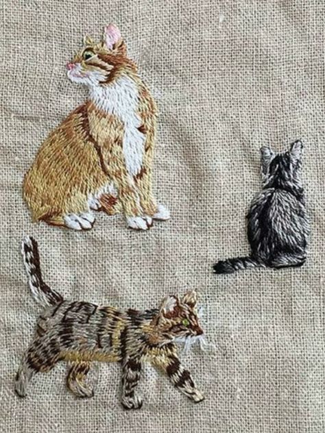 Embroidery Animals, Embroidered Animals, Crewel Embroidery Patterns, Linen Embroidery, Crewel Embroidery Kits, Animal Embroidery, 자수 디자인, Crewel Embroidery, Embroidery Needles