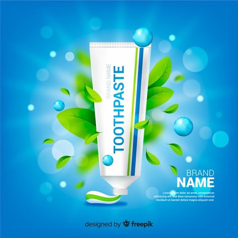 Toothpaste Ads, Toothpaste Brands, Turquoise Background, Poster Ads, Whitening Toothpaste, Creative Packaging Design, Creative Packaging, Mouthwash, Dental Care