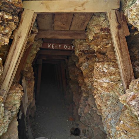 Gold Mining Aesthetic, Mines Aesthetic, Cyberpunk Environment, Mine Entrance, Keep Out Sign, Emily Davis, Keep Out Signs, Cave Entrance, Dark Cave