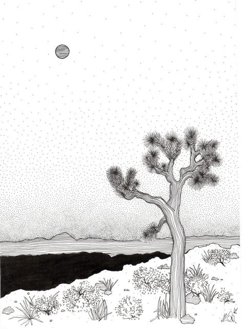 Joshua tree art art print black and white print California | Etsy Joshua Tree Drawing, Western Flash, Joshua Tree Art, Van Drawing, Desert Drawing, Tree Of Life Artwork, Desert Trees, Anniversary Scrapbook, Art Print Black And White