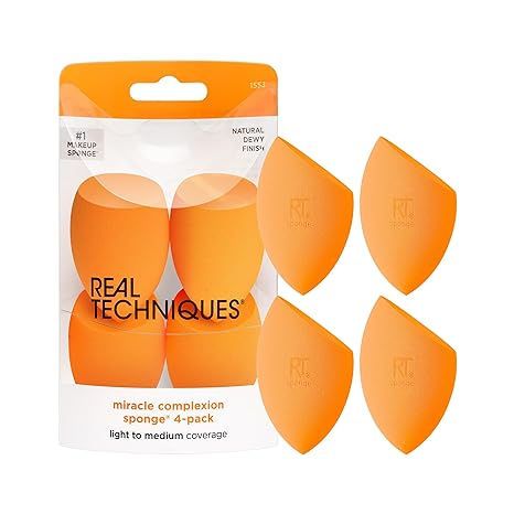 About this item The Real Techniques Miracle Complexion Sponge creates an even, natural glow to help dull, tired skin Includes: (4) Miracle Complexion Sponges Our #1 makeup blending sponge provides light to medium coverage Use our makeup sponge with liquid and cream products such as foundations, skin tints, tinted moisturizers, and bb creams Real Techniques Sponge, Makeup Blender Sponge, Sponge Makeup, Real Techniques Brushes, Foundation Sponge, Makeup Blending, Makeup Blender, Dewy Makeup, Blending Sponge