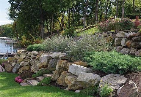 Lakefront Property Landscaping Ideas 2 | Backyard landscaping, Lake ... Lakeside Landscaping, Property Landscaping, Lake Landscaping, Terraced Landscaping, Landscaping On A Hill, Lakefront Property, Hillside Landscaping, Sloped Garden, Front Landscaping