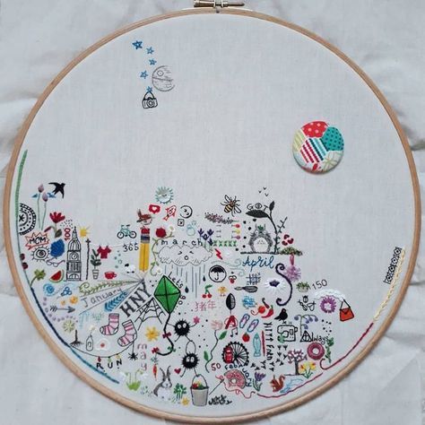 Embroidery Journal, Stitch Journal, Year Journal, Project 365, Slow Stitching, Hoop Art, Embroidery Projects, Cross Stitch Embroidery, Hand Embroidery