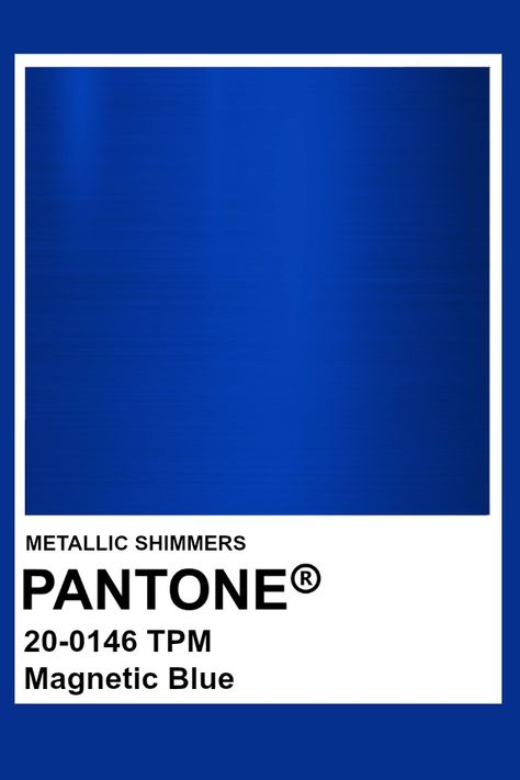 Magnetic Blue #Metallic #Pantone #Color Metallic Pantone, Blue Pantone, Pantone Swatches, Pantone 2020, Pantone Colour Palettes, Blue Palette, Power Colors, In Your Face, Metallic Blue