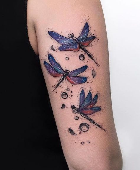 80 Dragonfly Tattoos for Women | Art and Design Tattoo Designs Female, Watercolor Dragonfly Tattoo, Tatuaje Trash Polka, Dragonfly Tattoos, Small Dragonfly Tattoo, Dragonfly Tattoo Design, Fairy Tattoo Designs, Omerta Tattoo, Forearm Tattoo Women