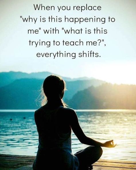 When you replace "why is this happening to me" with "what is this trying to teach me", everything shifts. Motivation Positive, Louise Hay, E Card, Yoga Flow, Quotable Quotes, Positive Thoughts, Great Quotes, Wisdom Quotes, Inspirational Words