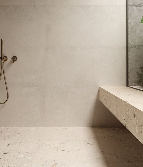 Concrete Tiled Bathrooms, Large Square Tile Bathroom, Concrete Tile Floor Bathroom, Concrete Bathroom Floor, Stone Effect Bathroom, Concrete Tile Bathroom, Square Tile Bathroom, Concrete Look Tiles, Modern Floors